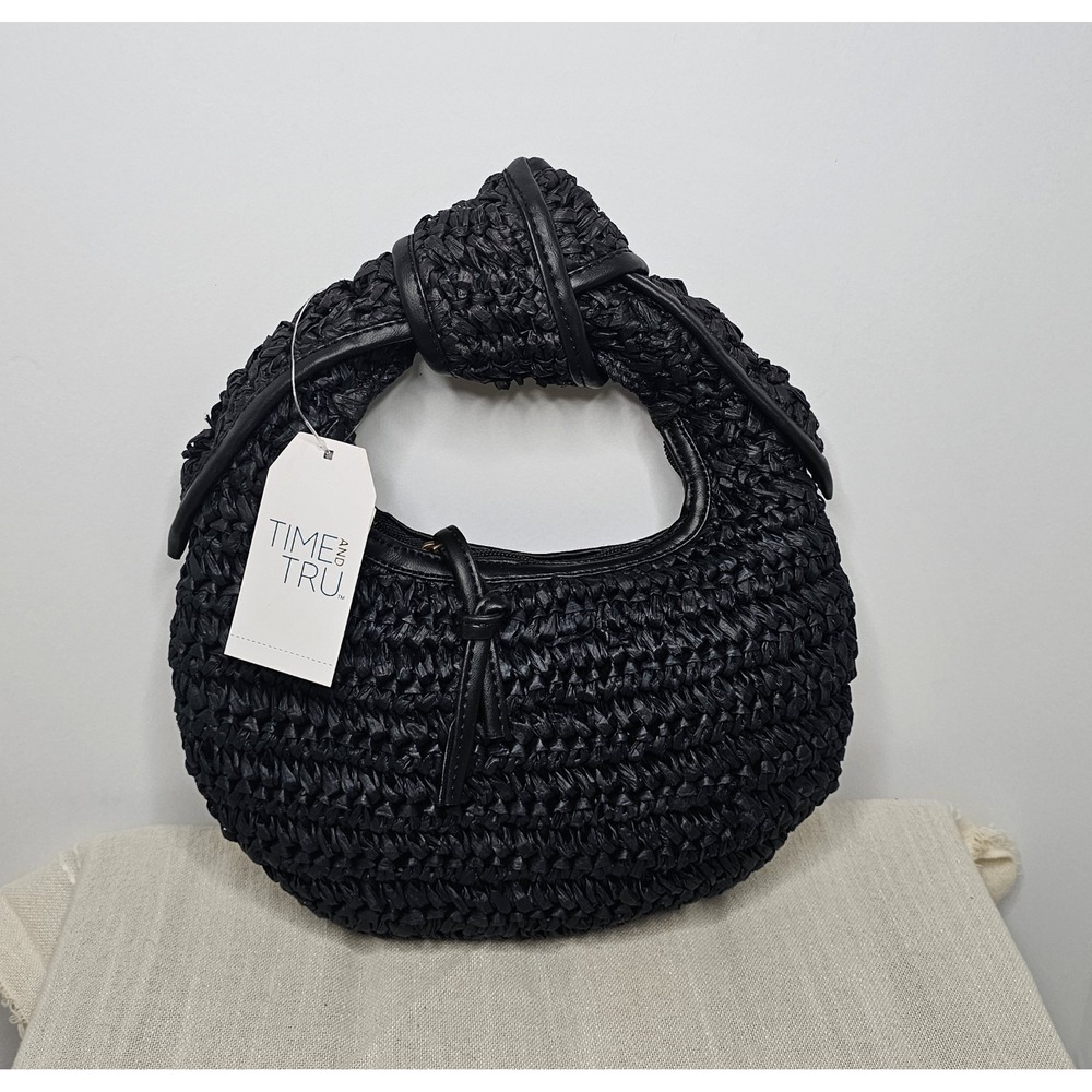 Time And True Women's Black Mini Top Knot HandBag